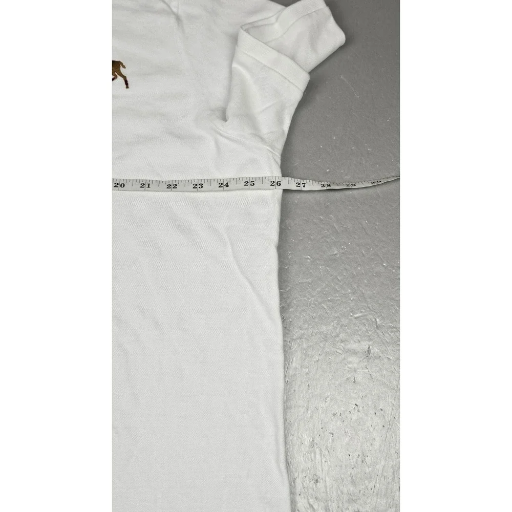 Polo Ralph Lauren Shirt Mens XXL White Triple Pony Polo Embroidered Preppy
